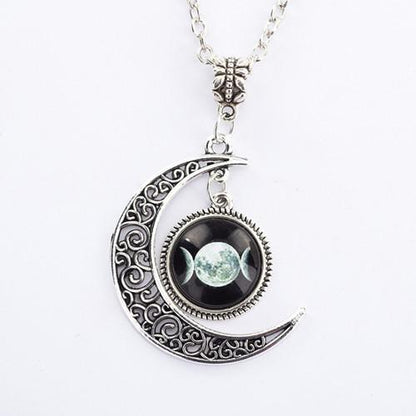 TRIPLE MOON GODDESS PENDANT NECKLACE 3162318970134