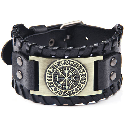 Men's wide leather bracelet 316669535496