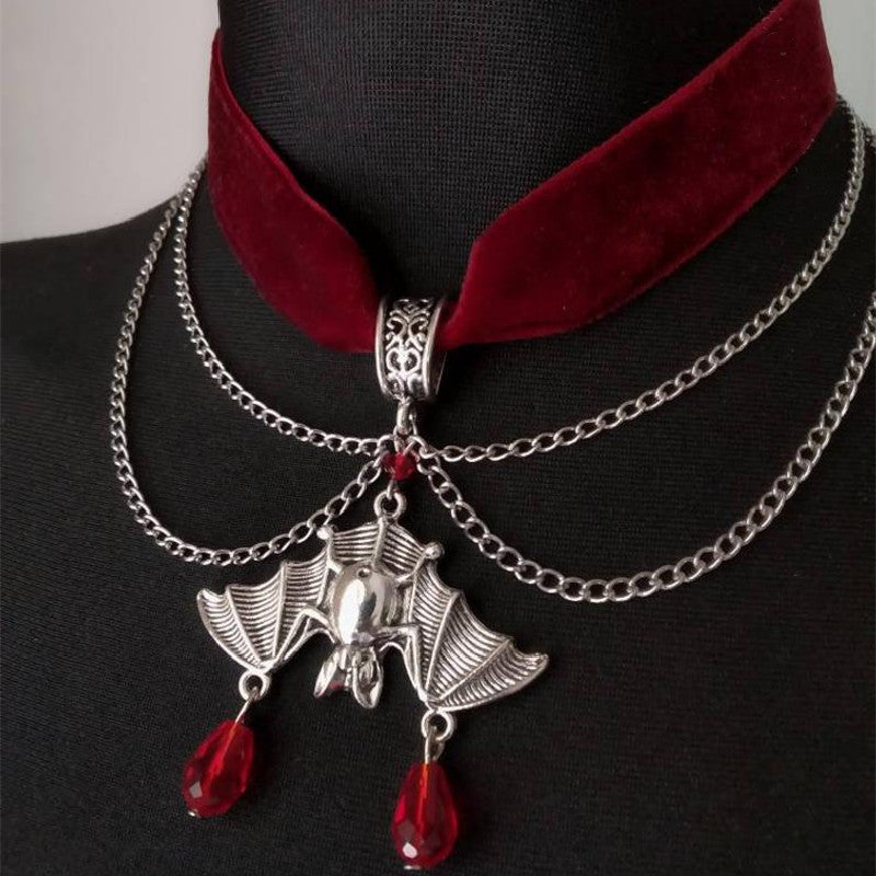 Red Velvet Necklace Clavicle Chain Bat Beads 31705f29 c102 48d6 8a86 01dce287edfc