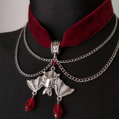 Red Velvet Necklace Clavicle Chain Bat Beads 31705f29 c102 48d6 8a86 01dce287edfc