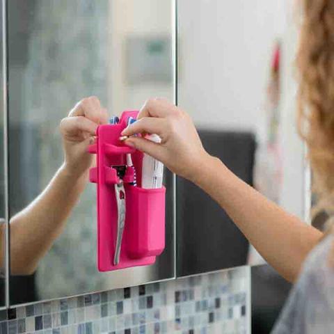 Multi-functional Silicone Toothbrush Holder Mighty Wall Mirror Suction Toothpaste Storage Holder Bathroom Organizer For Showe