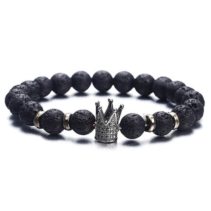 European and American fashion micro inlaid zircon crown bracelet volcanic stone acrylic bracelet 3175564295640