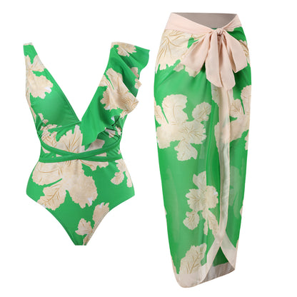 Siamese Conservative Covering Belly Thin Swimsuit French Retro One-piece Bikini 317ef6cb df52 4387 ae4e 70d45875cf85