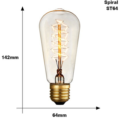 Edison Bulb E27 220V 40W ST64 A19 T45 G80 G95 G125 Incandescent filament bulb lighting Retro Edison Light Bulb 3187978755489