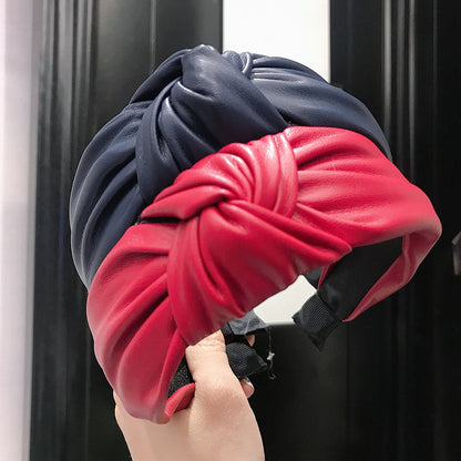 PU imitation leather knotted headband 319104211401