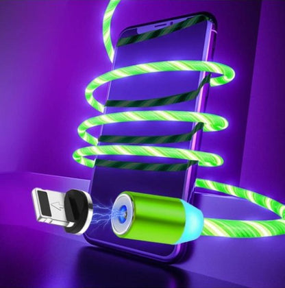 Compatible with Apple, Flowing Ligh Magnetic Streamer Data Line Cable for Iphone Android Typec - 图片 6