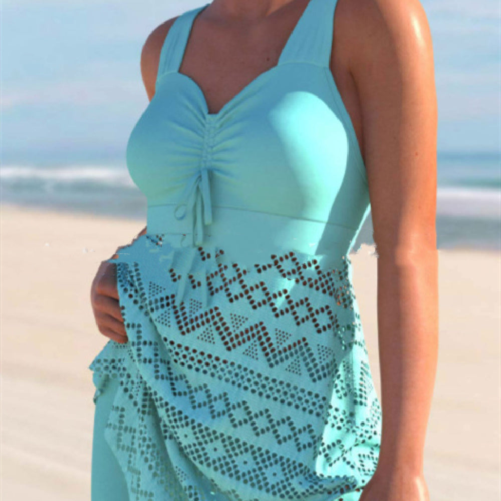 Korean Version Of Solid Color Lace One-piece Swimsuit 319aab8d acb3 41cc 812f 23805af12317