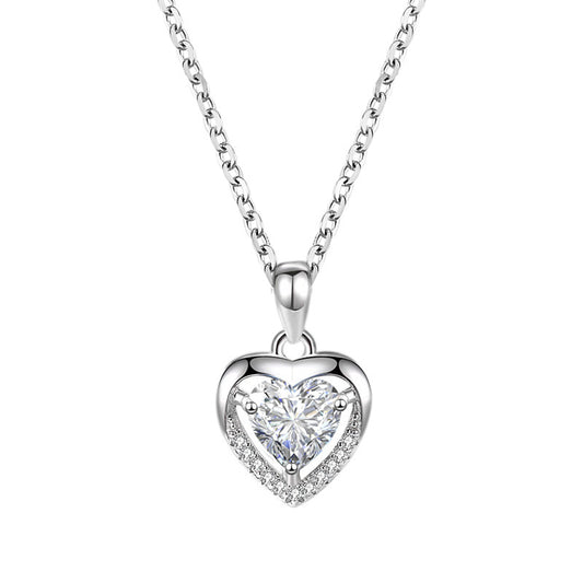 925 Heart-shaped Rhinestones Necklace Luxury Personalized Necklace For Women Jewelry Jewelry Valentine's Day Gift - HD Wireless Product #1