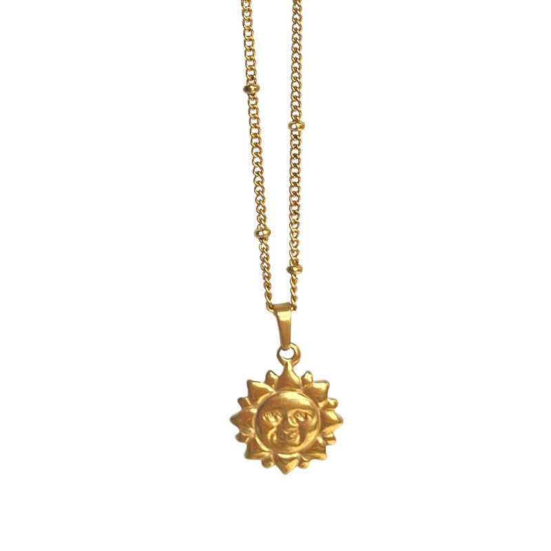 18k Real Gold Plated Titanium Steel Cross Sun Pendant Necklace - HD Wireless Product #6