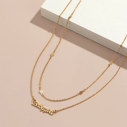 Simple Metal Letter Pendant Waist Chain For Women Europe And America Cross Border Multi-layer Sexy Fashion Slim Chain Body Ch