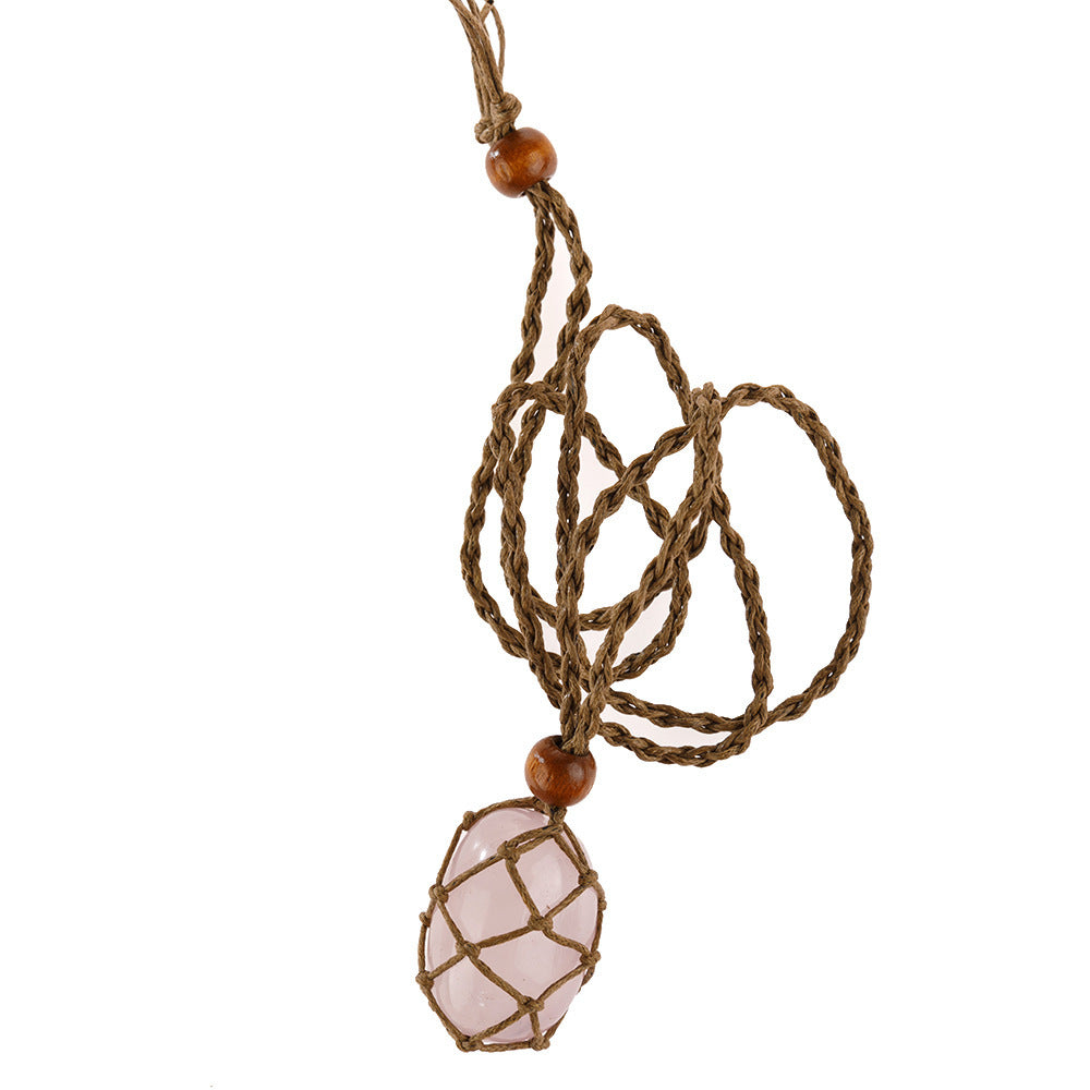 Labradorite Natural Stone Pendant Wrap Braid Necklace Macrame 31e343b5 15d1 4157 9138 4df4b2e83de6