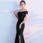 Banquet evening dress word-shoulder fishtail dress 32053969198016