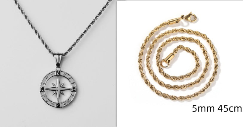Stainless Steel Compass Circular Necklace 32091a7f aef5 4554 b3fa fc6ca7ac9ccc