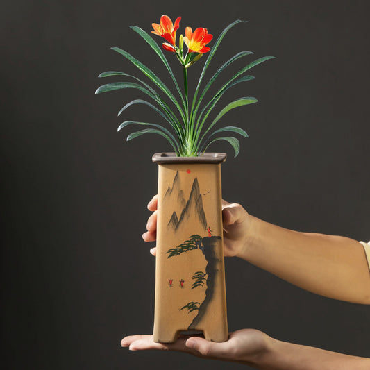 Purple Sand Retro Clivia Special Bonsai High Leg Plant Pot Home Indoor Desktop Decoration With Support 321a713b 85f7 4c01 a3f