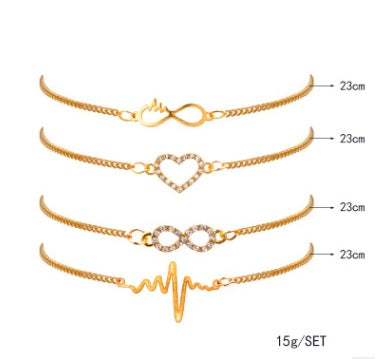 Modyle   Gold Color Crystal Wedding Bracelets Set CZ Stone Heart Bracelets Bangles For Woman 322482684005