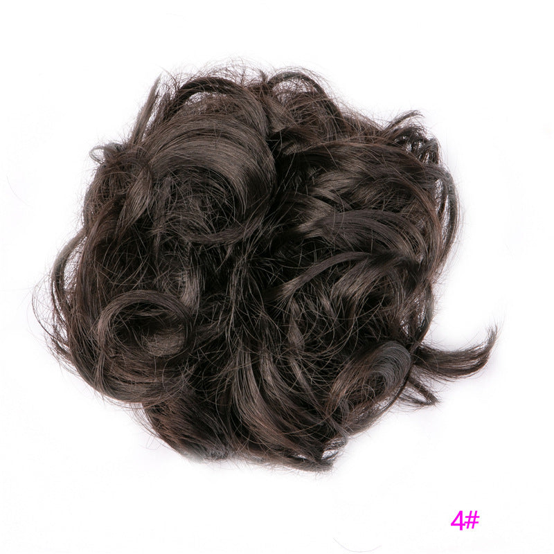 Europe, Japan, and South Korea popular hair bun fluffy natural drawstring curly hair ball head hair ring hair set female hair