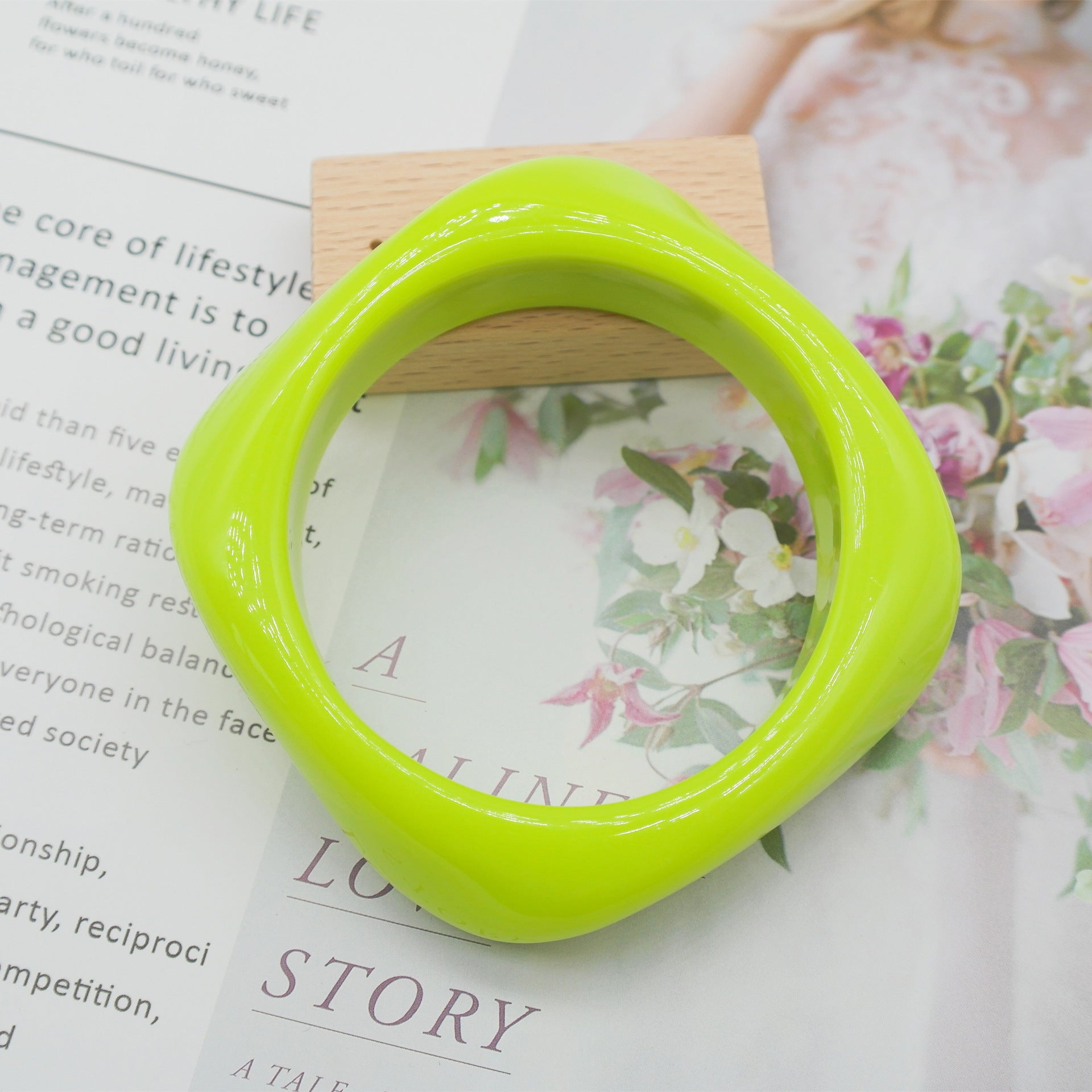 Marbling Acrylic Bracelet Shaped Irregular Square 325c8584 9633 4b20 8134 be418abf2959