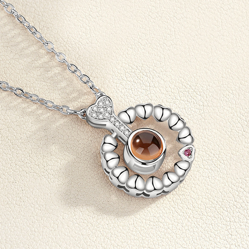 I love you 100 languages love memory projection necklace 327318017568