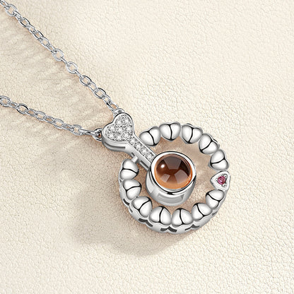 I love you 100 languages love memory projection necklace 327318017568