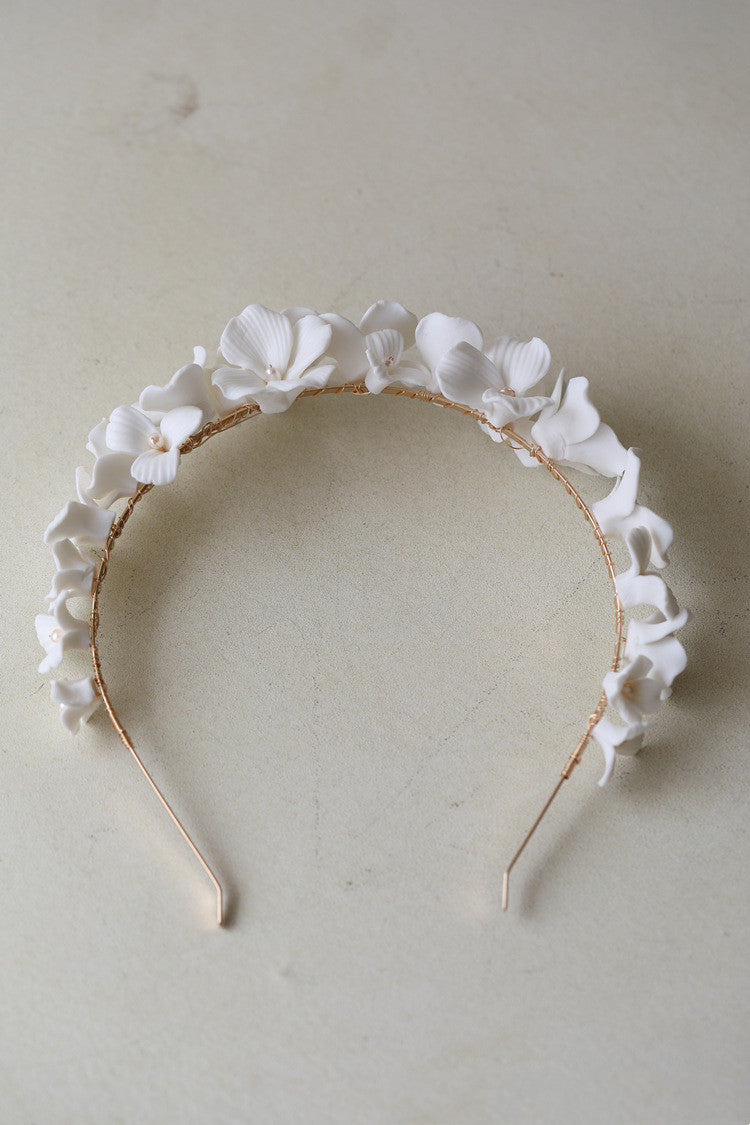 Bridal Simple Ceramic Flower Headband 32773bf0 4b48 4007 86be d907ffe851a6