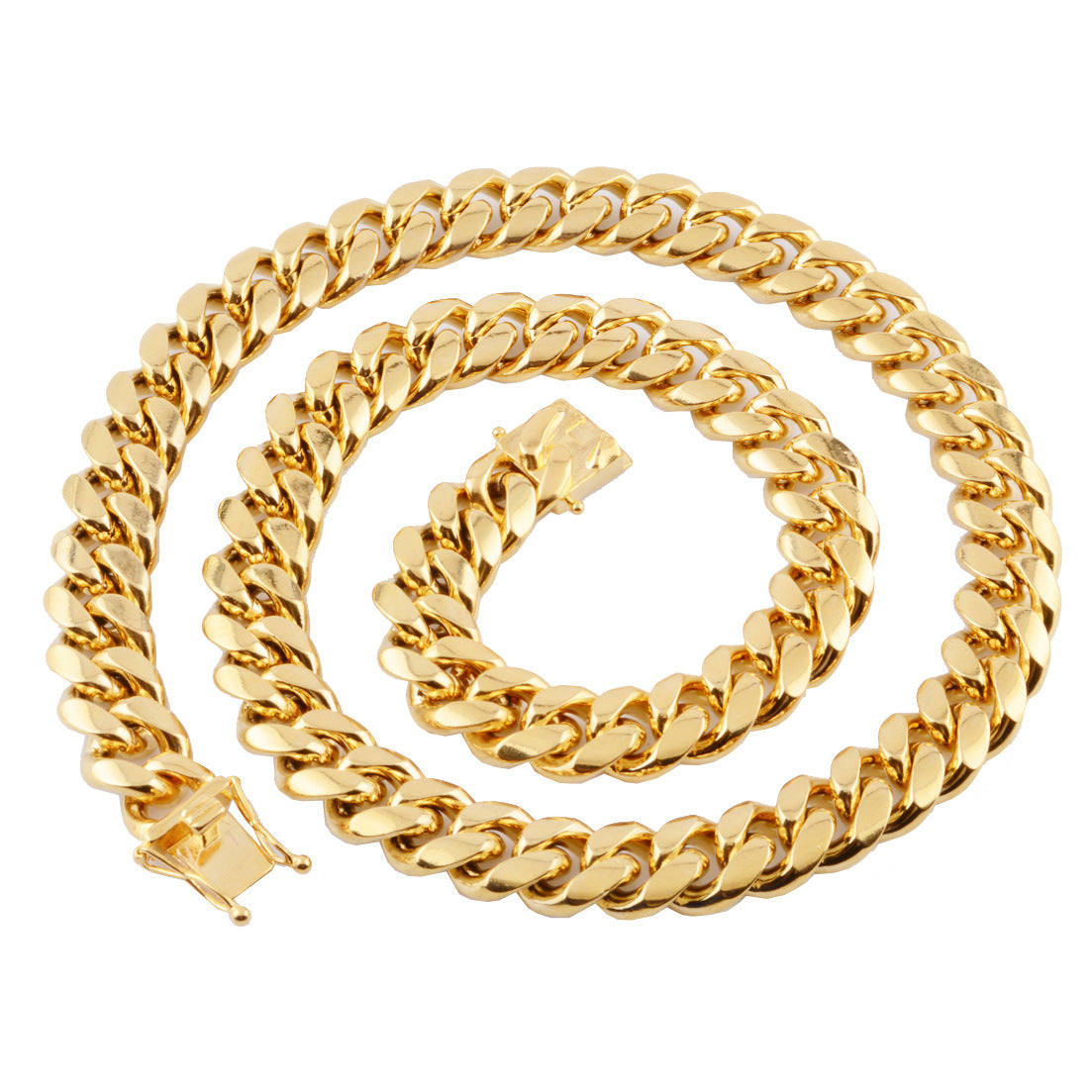 Hot Stainless Steel Link Gold Miami Cuban Border Chain Men Women Jewelry Necklace Or Gift Bracelet Xams 327813461872
