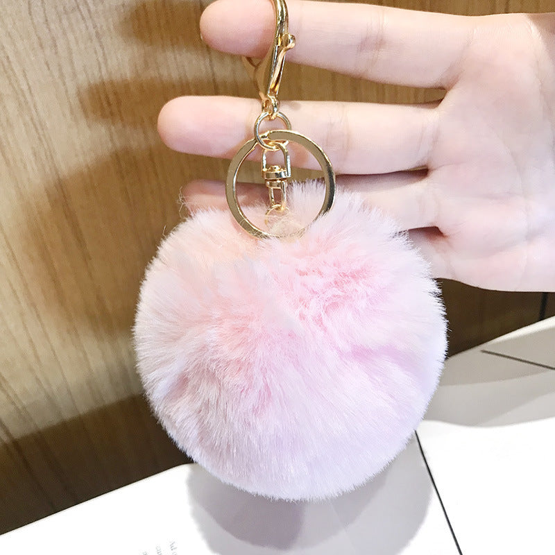 Imitated lazy rabbit fur ball car keychain pendant 328168807395