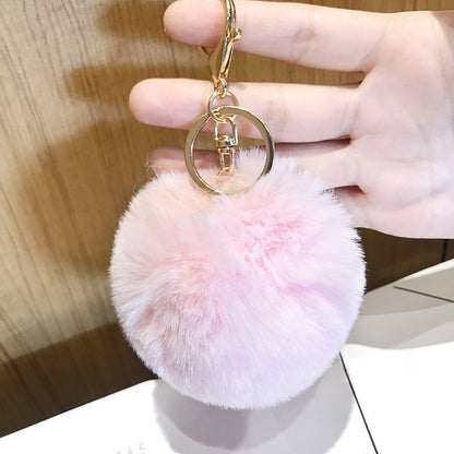 Imitated lazy rabbit fur ball car keychain pendant 328168807395