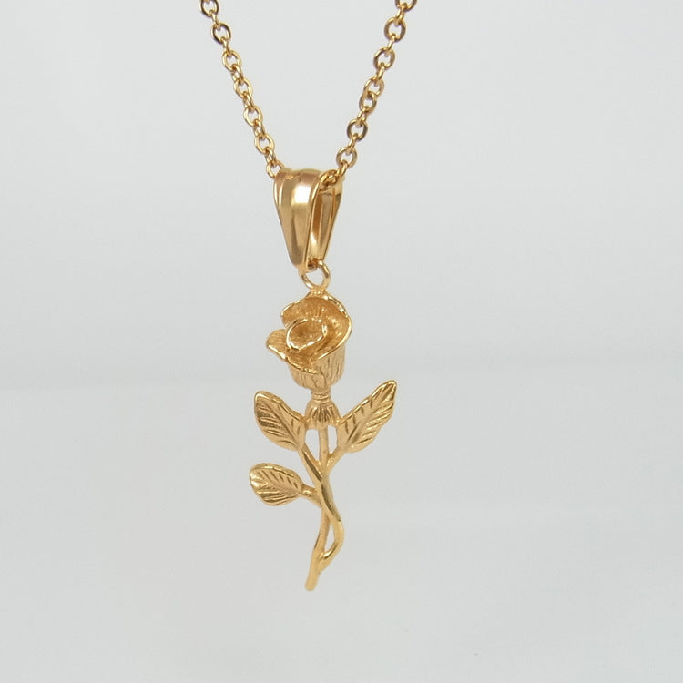 Stainless Steel Gold Roses Necklace For Men New Fashion Gold Cross Pendent With Chain Necklace Jewelry Men Necklace 328458346