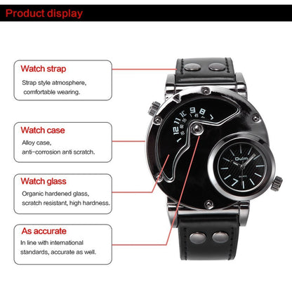 OULM dual time zone quartz watch 32857616293