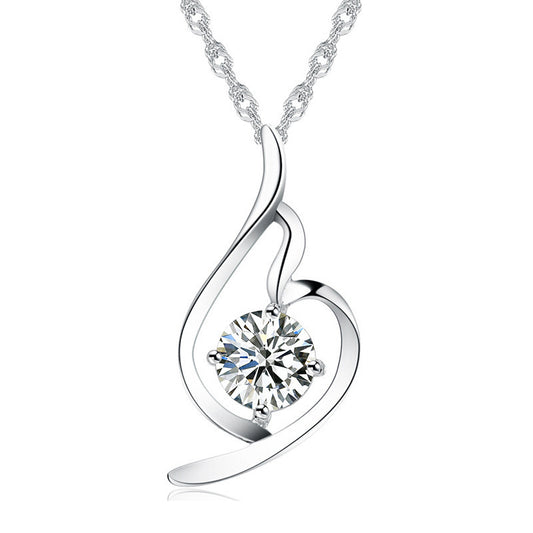 925 Sterling Silver Pendant Chain soft ladies fashion accessories pendant diamond silver jewelry Korean Korean Fashion Necklace - HD Wireless Product #1