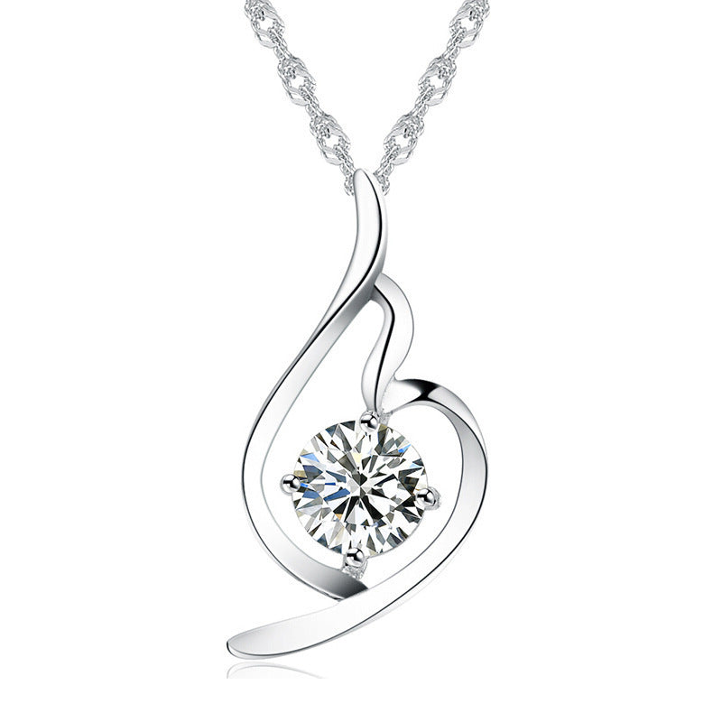 925 Sterling Silver Pendant Chain soft ladies fashion accessories pendant diamond silver jewelry Korean Korean Fashion Necklace - HD Wireless Product #10