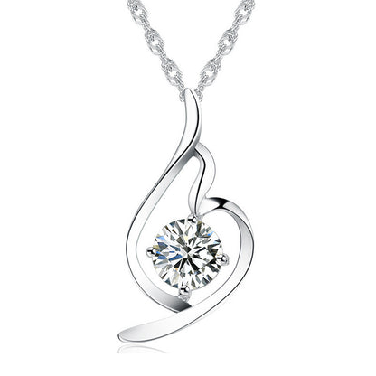 925 Sterling Silver Pendant Chain soft ladies fashion accessories pendant diamond silver jewelry Korean Korean Fashion Necklace - HD Wireless Product #10