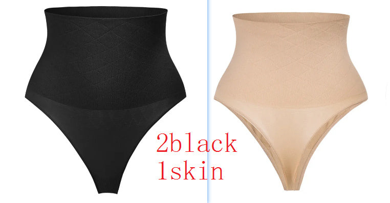 Mid Waist Seamless T-back Belly Striped Briefs High Elastic Plus Fishbone Thin Women's Underwear 328de853 be79 412c b29b bb78