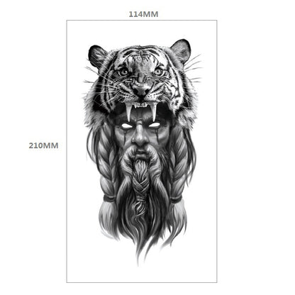 Animal Pattern Tiger Lion Half Arm Water Transfer Imitation Tattoo 329d50a5 360a 4103 a784 790458344821