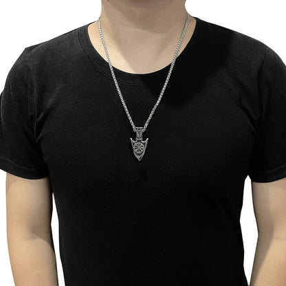 Hip Hop Necklace Stainless Steel Shield Pendant For Men 32c764b0 8edd 44f1 8cec bf595e73fa5c