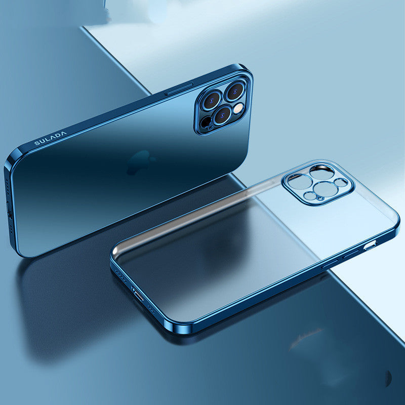 Luxury Square Frame Plating Clear Matte Transparent Silicone Cover 32ef727b c124 42c0 b493 78d1462f52f6