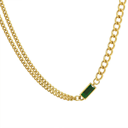 Zircon Double Chain Stacked Necklace Set For Women 32f66842 ea32 4d3d 816f 7bd99f349817