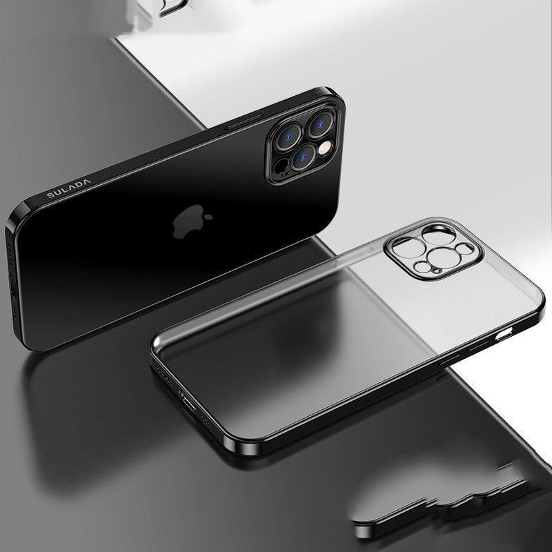Luxury Square Frame Plating Clear Matte Transparent Silicone Cover 33007d35 3d06 43f7 abbc 8da91b07a496