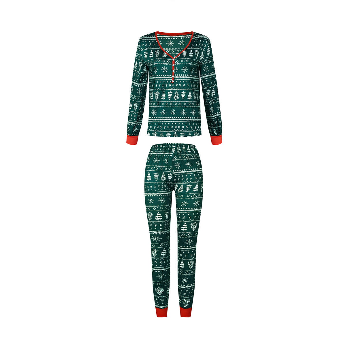 Christmas Print Contrast Color Parent-child Home Service Suit 330cb188 dfa6 402f aa00 d6dfe4ad398d