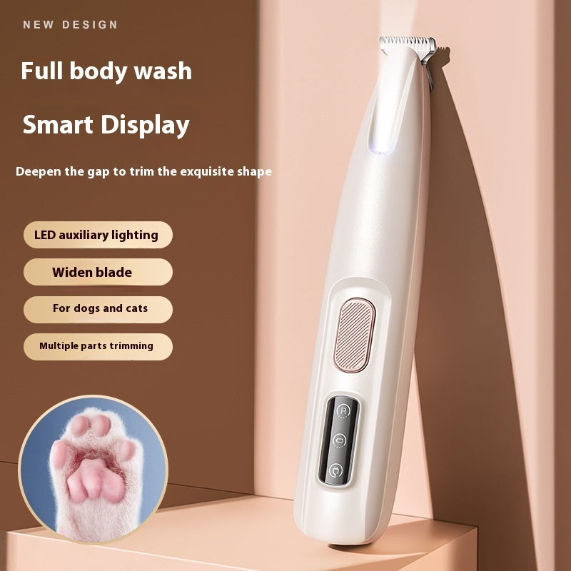 Pets Dog Paw Trimmer With LED Light Fully Waterproof Pet Hair Trimmer With LED Display Dog Clippers For Grooming Widen Blade 