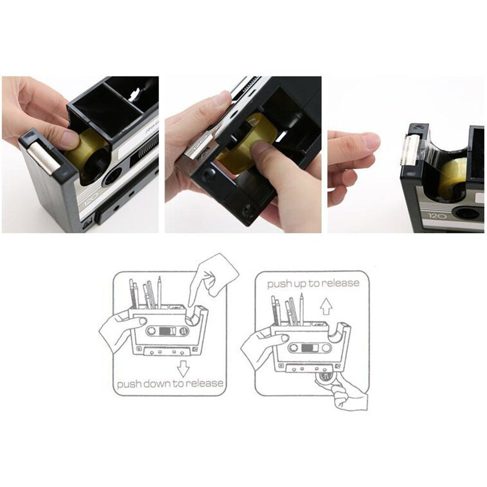 Cassette Tape Dispenser Pen Holder Vase Pencil Pot - 图片 5
