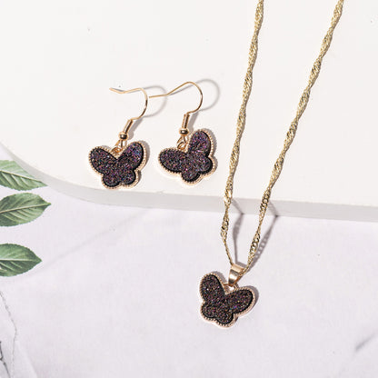 European And American Fashion Butterfly 2-piece Set Jewelry Wholesale 3323183c 57ae 43d4 8f91 629ee72a292f