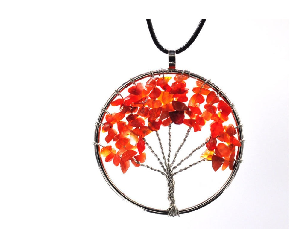 Natural gravel crystal life tree natural stone rich tree colorful necklace 3323728466049