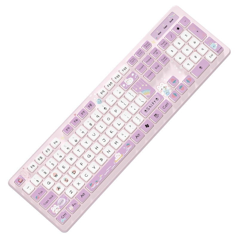 Milk Tea Rabbit Cute Chocolate Wired Keyboard - 图片 17
