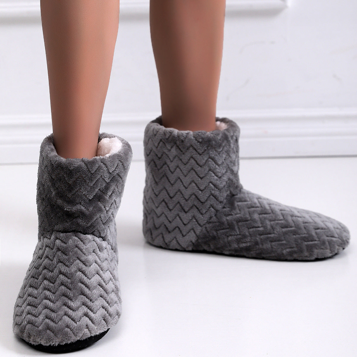 Flat Heel Deep Mouth Thick Bottom Red Slippers Boots 3334e215 dba4 4edd ae10 3acf197adb4a