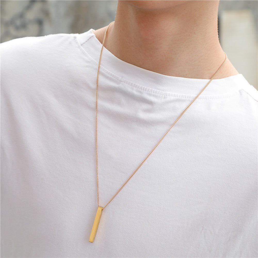 Versatile Hip Hop Geometric Stainless Steel Pendant Long Necklace 3338add8 e4ca 47d8 bba6 afb94e3a700c