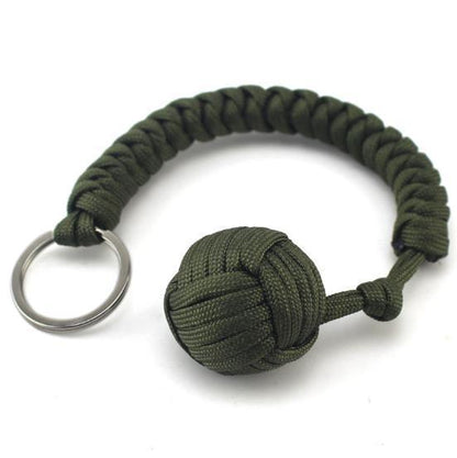 Outdoor Seven Core Umbrella Rope Climbing Survival Key Chain Hanging Hand-woven Round Steel Ball 3349965314342