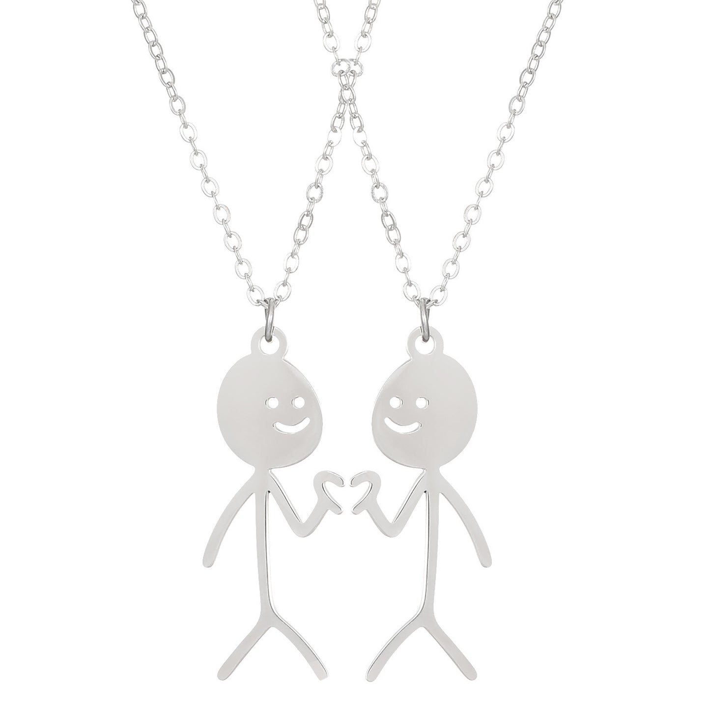 Cute Cartoon Stickman Pendant Stainless Steel Necklace 334eb019 f4dc 42f9 b366 95f2a0d99ae3