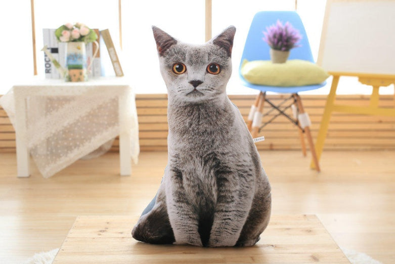 Simulation cat pillow cute cat doll plush toy stereo pet doll 33582240711786