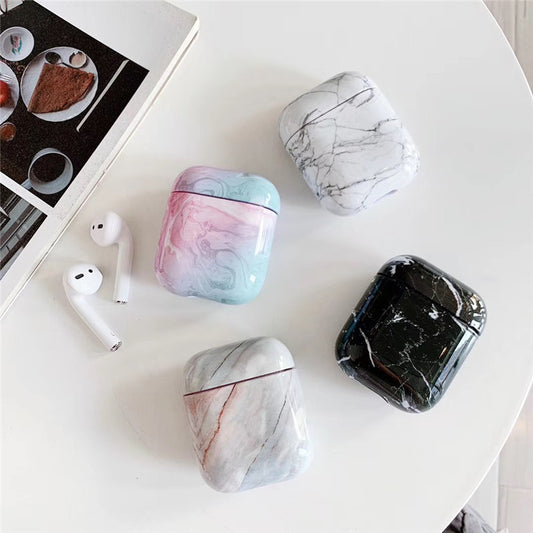 Compatible with Apple, White Marble Case for Airpods Earphone Case 3374145298139